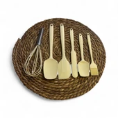 Elegant 6 parça silikon servis seti takımı krem thumbnail 4