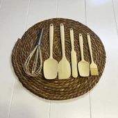 Elegant 6 parça silikon servis seti takımı krem thumbnail 2