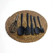 Elegant 6 parça silikon servis seti takımı siyah thumbnail 3