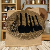 Elegant 6 parça silikon servis seti takımı siyah thumbnail 1