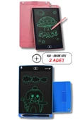 Mucit Home Kız Çocuk Pembe Tablet + Erkek Çocuk Mavi Tablet 2 ADET Digital Çocuk Yazı Çizim Tableti Lcd 8.5 Inc thumbnail 3