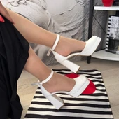 Kawer Beyaz Cilt Topuklu Ayakkabı thumbnail 5