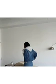 Kapişon Detalı Kot Ceket - 2