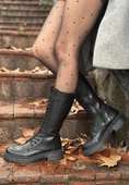 Dorin Siyah Cilt Bağcıklı Çizme thumbnail 2