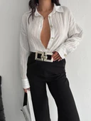 Çizgili oversize gömlek thumbnail 1