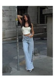 Pinterest Tasarım Taşlı Baggy Kot Pantolon - 2