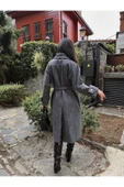 Kuşaklı Kruvaze Yaka Astarlı Kabanlar - 5