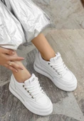 Lulu Beyaz Cilt Bağcıklı Spor Ayakkabı thumbnail 3