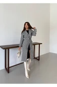 Kazayağı Astarlı Kaban Kuşaklı Kaban Uzun Boy - 3