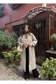 Kuşaklı Kruvaze Yaka Astarlı Kabanlar - 7