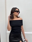 Madonna yaka sıfır kol bluz - 1