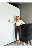 ZR Model Orijinal Marka Fileto Detaylı Kumaş Pantolon Dar Paça Pantolon - 3