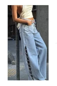 Pinterest Tasarım Taşlı Baggy Kot Pantolon - 1