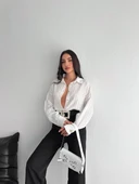 Çizgili oversize gömlek thumbnail 4