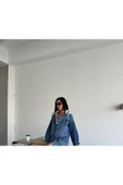 Kapişon Detalı Kot Ceket - 3