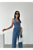 Tasarım İthal Kot Tulum Denim Tulum - 9