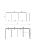 200 CM %100 MDF Greena White Köşe Modülü - 5