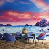 Dalgalı Deniz Kayalık Manzaralı Duvar Kağıdı thumbnail 5