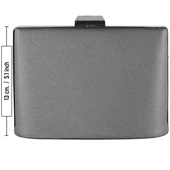 Erkan Saçmacı Antrasit Saten Taşlı Gümüş Metal Saplı Zincir Askılı Abiye Çanta - 7