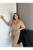 Gri Yaka Ve Paçası Fermuarlı Takım - 4
