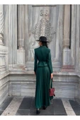 Elizabeth Gold Kemerli - Düğmeli Blazer Ceket Ve Piliseli Uzun Etek Takım - 4