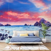 Dalgalı Deniz Kayalık Manzaralı Duvar Kağıdı thumbnail 2