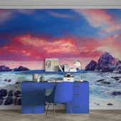 Dalgalı Deniz Kayalık Manzaralı Duvar Kağıdı thumbnail 4