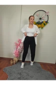 Krep Kumaş Siyah Dar Paça Pantolon - 2