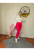 Krep Kumaş Fuşya Dar Paça Pantolon - 1