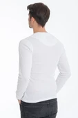 ERDEM İÇ GİYİM Erdem Beyaz Düğmeli Kaşkorse Uzun Kollu Tişört 1126 thumbnail 5