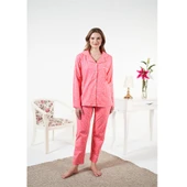 Estiva Likralı Penye Önden Düğmeli Bayan Pijama Takım thumbnail 1