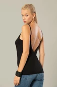 Weweus Siyah Kadın Viskon Sırt Dekolteli Ip Askılı Bluz 236 thumbnail 4