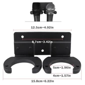 Powermaster PM-26938 Duvara Monte Çift Mikrofon Tutucu Askı Metal Gövde - 3