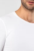 Weweus Beyaz Süper İnce Erkek Doğal Bambu Lüks Uzun Kol Tişört 1131 thumbnail 4