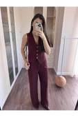 Kurdele Düğmeli Tasarım Yelek Pantolon Takım Premium Kalite - 1