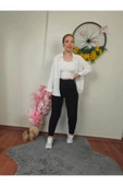 Krep Kumaş Siyah Dar Paça Pantolon - 3