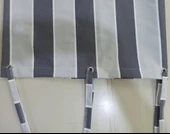 CEYLAN Home Balkon Perdesi Kuş Gözü Ölçü Seçenekli Gri-Gri Çizgili - 3