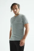 ERDEM İÇ GİYİM Erdem Gri Düğmeli Kaşkorse Tişört 1125 - 1