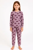 Purple Flower Desenli Kız Çocuk  Pijama Takımı thumbnail 1