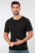 ERDEM İÇ GİYİM Weweus Erkek Siyah Süper Ince Doğal Bambu Lüks Tişört 1130 thumbnail 4