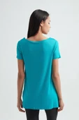 ERDEM İÇ GİYİM Erdem Turkuaz Viskon Kadın Uzun Tişört 214 thumbnail 3