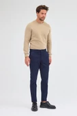 Koyu Lacivert Yan Cep Düz Paça Pamuklu Slim Fit Chino Casual Pantolon 1003255155 thumbnail 4
