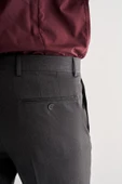 Koyu Antrasit Yan Cep Açık Paça Kendinden Desenli Slim Fit  Pantolon 1003255152 thumbnail 5