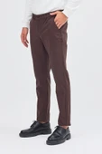 Sütlü Kahverengi Yan Cep Düz Paça Pamuklu Slim Fit Chino Casual Pantolon 1003255155 thumbnail 3