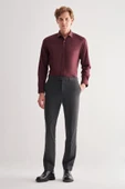 Koyu Antrasit Yan Cep Açık Paça Kendinden Desenli Slim Fit  Pantolon 1003255152 thumbnail 2