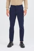 Koyu Lacivert Yan Cep Düz Paça Pamuklu Slim Fit Chino Casual Pantolon 1003255155 thumbnail 2
