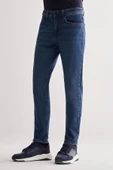 Koyu Lacivert Gabardin 5 Cep Düz Paça Casual Slim Fit Pamuklu Denim Pantolon 1023255151 thumbnail 3