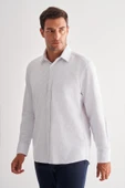 Beyaz Sert Yaka Uzun Kol Cepli Comfort Fit Classic Gömlek 1004255164 thumbnail 3