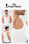 Weweus Beyaz 3'lü Micro Modal Premium Erkek Atlet 11333 - 1