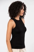 ERDEM İÇ GİYİM Weweus Siyah Viskon Kaşkorse Halter Yaka Yumuşak Dokulu Atlet Body Tişört 2107 thumbnail 5